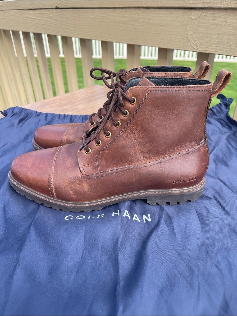 COLE HAAN Men's Original Grand+ Lug Boots Brown Size 8M